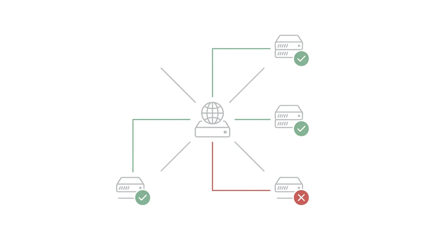 Diagram showing authorized versus unauthorized mail servers checked against an SPF record.